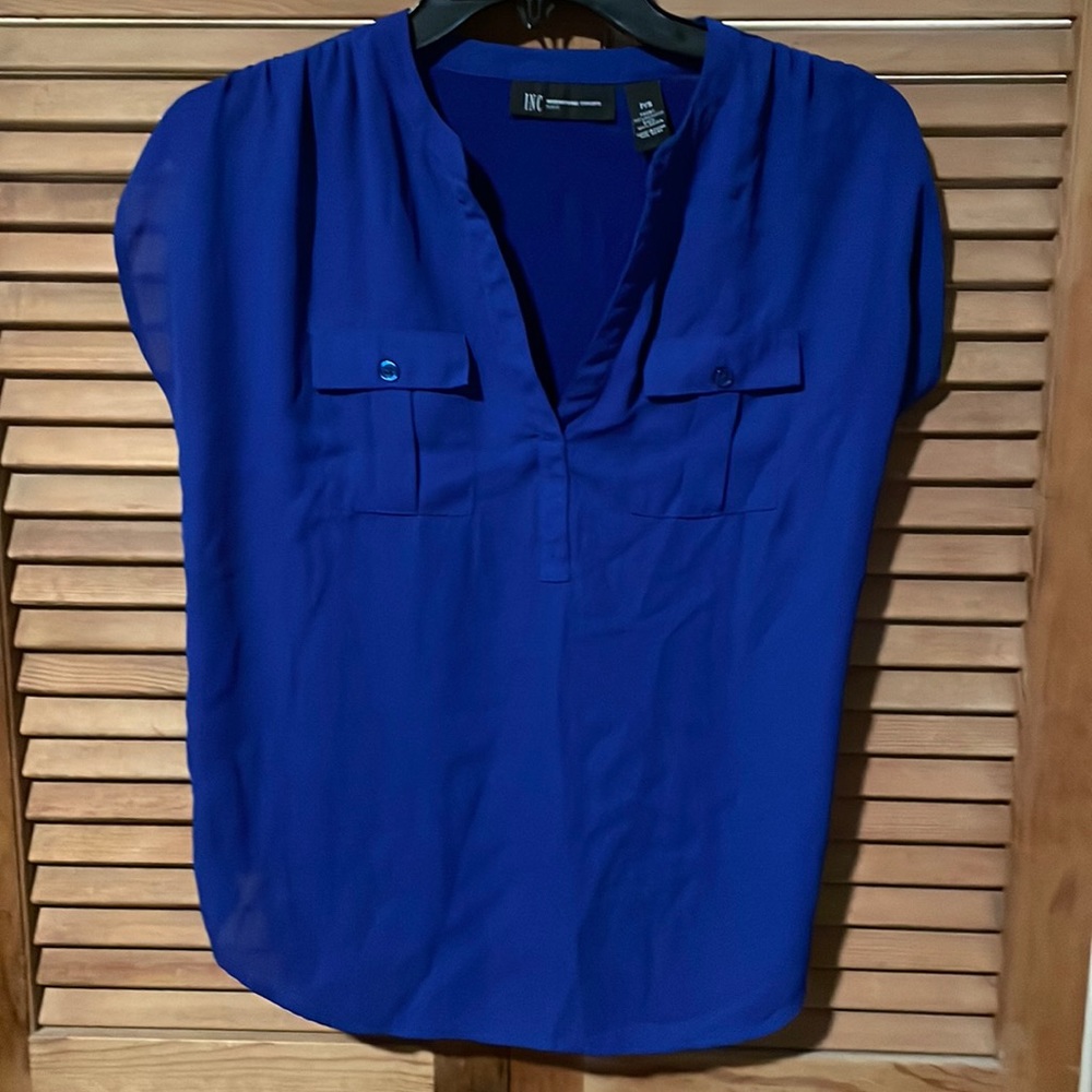 INC blue shirt, size petite S